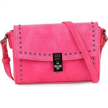 SKPAT Bolso Bandolera para Mujer Opal 312885 Piel Sintética Color Fucsia con Cremallera Tamaño 21x14x5,5 cm