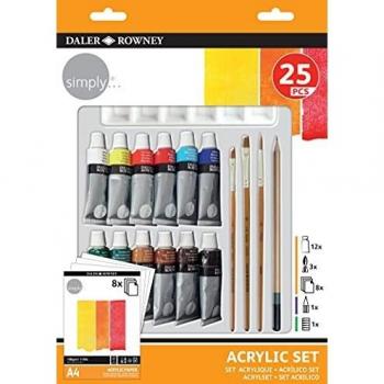 Daler Rowney Simply Set Acrílico 25 Piezas