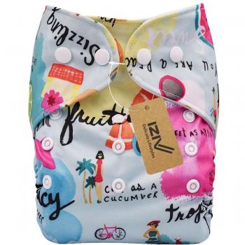 iZiv(TM) Recién Nacido Orgánico con 1 Inserte Grueso Infantil Impermeable/Ajustable/Reutilizable/Lavable Pañal de Tela de Bolsillo aptos Bebés 0-3 años(Color-6)