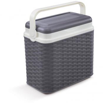 Nevera rígida termocalefacción 10L ratan antracita 30x19x28 cm