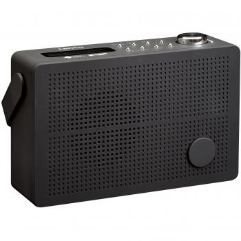 Radio Despertador Portátil DAB+ y FM Lenco PDR-030 con RDS, Función de Alarma, Conexión para Auriculares y Antena Telescópica - Negro