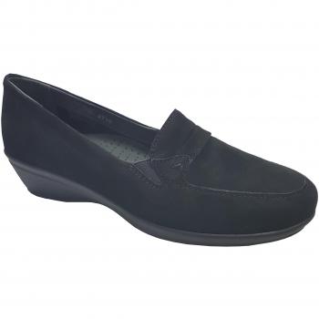 DR.Scholl - Mocasines de Ante para Mujer Negro Negro Negro Size: 38