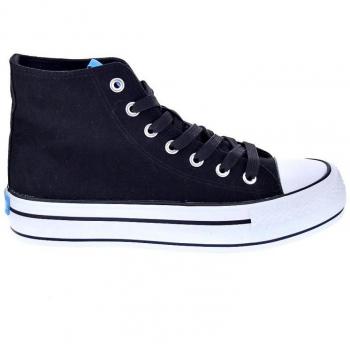 Mtng Mujer Zapatillas Bota 60172 Negro Estilo Abotinado de Lona con Piso Grueso