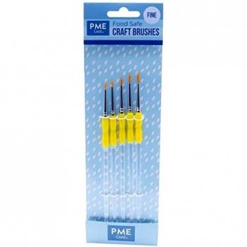 PME CB1009 Cepillo de 5 piezas para manualidades, Nylon, Amarillo, 0.6 x 8.1 x 25.1 cm, 5 Set