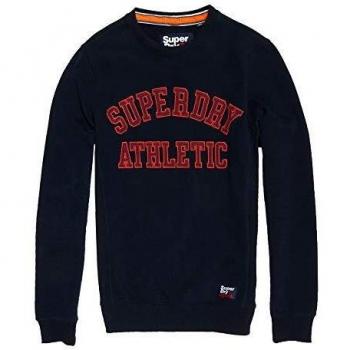 Superdry Ribbed Crew, suéter para Hombre, Azul
