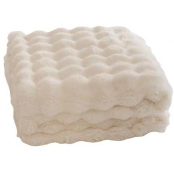 Manta Polar Grande para Cama y Sofá 100% Poliéster Blanca, Suave y Cálida 200x185cm