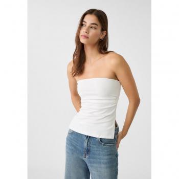 Stradivarius White Bandeau Top with Side Slits XS