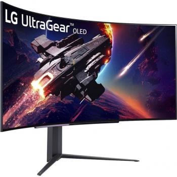 LG UltraGear 45GR95QE-B 44.5 Curved OLED Gaming Monitor, WQHD (3440 x 1440), 240Hz Refresh Rate, HDR10, G-Sync Compatible, AMD FreeSync Premium