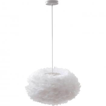 Lámpara colgante Lindby Heven, Ø 50 cm, blanca, plástico, E27, diseño moderno para salón y comedor