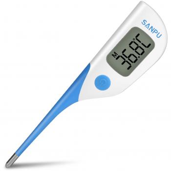 Termómetro rectal digital de Lectura Rápida en 8 Segundos con Punta Flexible para la Medida de Temperatura Oral SANPU Clinico