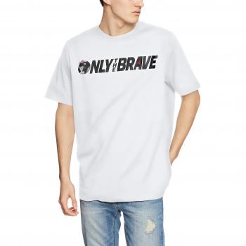 Diesel Crisp White Round Neck Logo Tee - XL, T-Shirts, male, White, Size: XL, Round Neck, Cotton