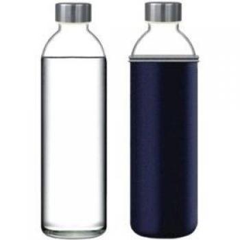 El recipiente de cristal con la tapa creativa tazas tazas portátiles resistentes al calor de la botella de agua de gran capacidad, kit de cepillos de copa de 750