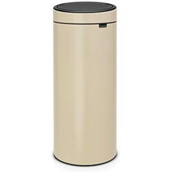 Brabantia Touch Bin Cubo de Basura, 30 litros, Acero Inoxidable, Almond, 32 x 29.5 x 72 cm