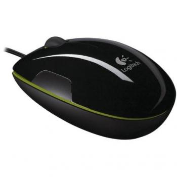 Logitech LS1 - Ratón láser con recubrimiento de goma, color negro/ amarillo