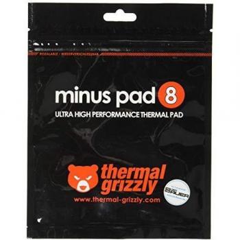 Thermal Grizzly Minus Pad 8 - Self-Adhesive, Thermally Conductive Silicone Pad for Computer/Console Cooling (120x20x1mm, Pack of 2)
