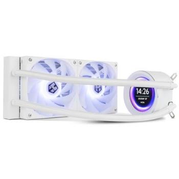 Sistema de Refrigeración Líquida Nox X-240 LCD - Refrigeración líquida ARGB con pantalla LCD personalizable, compatible con Intel y AMD, incluye 2 ventiladores de 120mm con control PWM, bomba base de cobre,