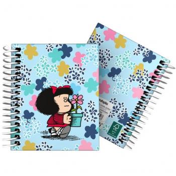 Cuaderno forrado A7 tapa dura 100 hojas 70gr 5x5mm 4 bandas color Mafalda 24 Lively FSC