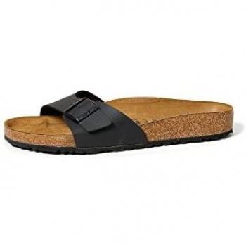 Birkenstock Madrid Birko-Flor Black Slide Sandals for Men, Size 41