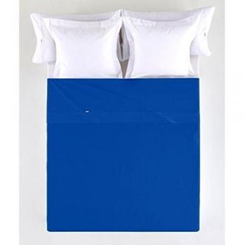 ES-TELA - Sábana encimera COMBI color Azulón - Cama de 150/160 cm. - 50% Algodón / 50% Poliéster - 144 Hilos