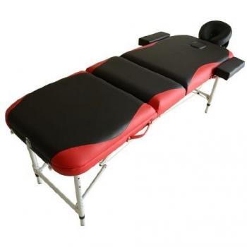 HOMCOM Cama De Masaje Madera Plegable 185 x 60cm Tatuaje Terapia Cama Negro Rojo Nuevo