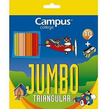 Lápices de colores Campus College Jumbo 10 colores