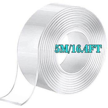 Cinta de Doble Cara lavable, Extraíble - Reutilizable Nano Tape, Transparente Adhesiva Doble Cara Extra Fuerte, Traceless Grip Tape para Hogar, Dormitorio y Oficina