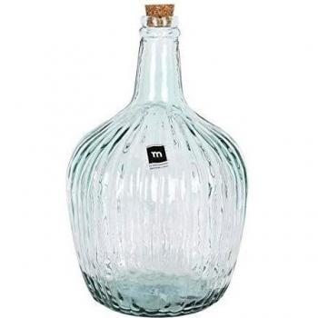La Mediterranea Garrafa Vidrio Rayada con Tapón Apple, 8 l, Multicolor