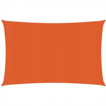 Toldo de vela rectangular HDPE naranja 160 g/m² 4x5 m
