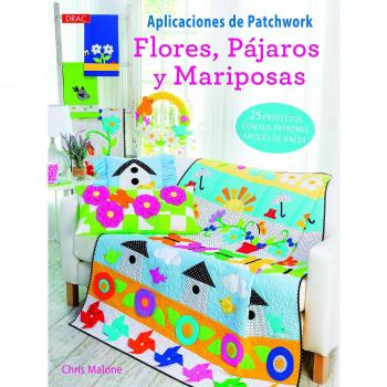Aplicaciones de patchwork. Flores, pájaros y mariposas