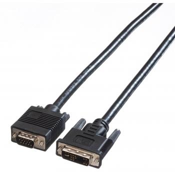 Cable Adaptador DVI a VGA Roline 5m, DVI-A macho a VGA macho, color negro