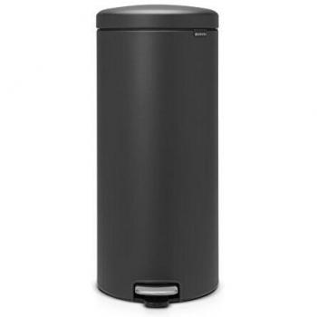 Brabantia NewIcon Cubo de basura de pedal, Acero Inoxidable, Mineral Infinite Grey, 30 litros