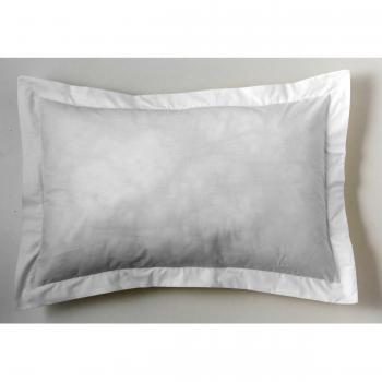 ESTELA - Funda de cojín Combi Liso Cala Color Blanco - Medidas 50x75+5 cm. - 100% Algodón - 144 Hilos - Acabado en pestaña