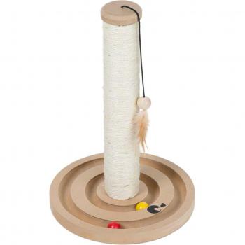 Poste rascador para gatos Scratch & Play con juguete - Natural