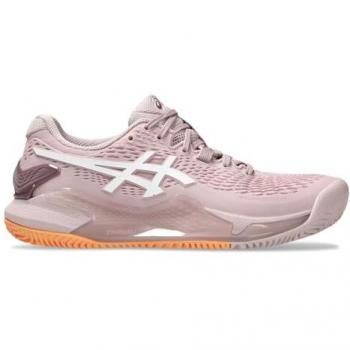 ASICS Gel-Resolution 9 Clay Zapatilla de Tenis para Mujeres - Beige, Blanco
