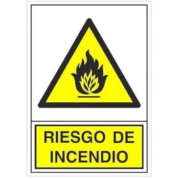 Señal de Peligro Incendio 490x345 mm - Plástico Durable