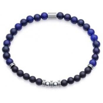 Pulsera de hombre Viceroy 1486P09013 de acero con lapis lazuli y ágata negra