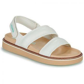 Sandalia Hoff Road Mujer Beige Cuero Plana
