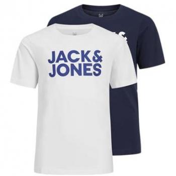 Camiseta Jack & Jones Junior de Manga Corta Cuello Redondo con Logo - Pack de 2 Unidades