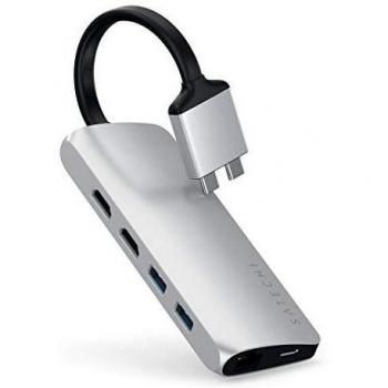 Satechi USB-C Dual Multimedia Adapter - Silver