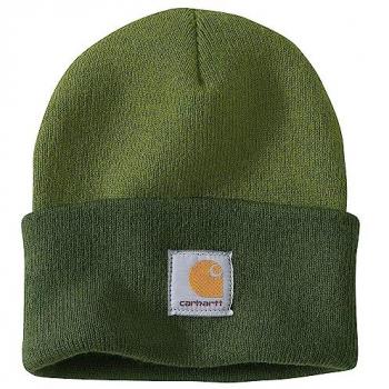 Gorro Carhartt de Punto con Puño Bicolor Verde Talla Única