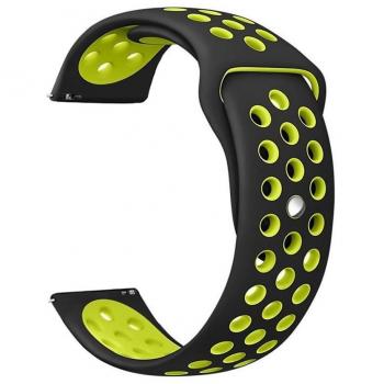 iBazal Gear S3 Correa Silicona, Gear S3 Frontier Classic Watch Correa 22mm Banda Silicona Compatible Galaxy Watch 46mm,Huawei GT/2 Classic,Ticwatch,Fossil,LG,Pebble,Amazfit,ASUS,Moto - Negro/Amarillo