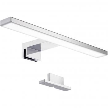 Aourow Lámpara de Espejo Baño LED 5W 230V 500lm,a Prueba de Agua IP44 30cm,3 en 1,Fije en el Espejo +en el Gabinete+en la Pared,Luz Blanca Neutra 4000K,Contra Niebla Acero Inoxidable,300x105x40mm