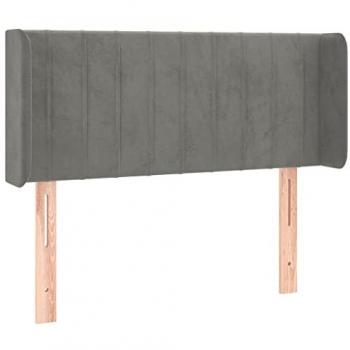 Cabecero con LED de terciopelo gris claro 93x16x78/88 cm