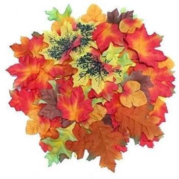 100 Hojas de Arce Otoño Papeles Artificiales Bonitos para Decoración de Boda Fiesta Cumpleaños Ceremonia Navidad Multi-tamaño
