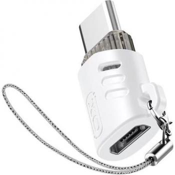 Adaptador de carga Micro USB hembra a USB C macho ultracompatto blanco
