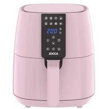 Freidora de Aire Caliente Digital Jocca Sweet Rosa 3.8L, 1450W, Pantalla Táctil LCD, 8 Programas Preestablecidos, Temporizador hasta 60 Minutos, Control de Temperatura