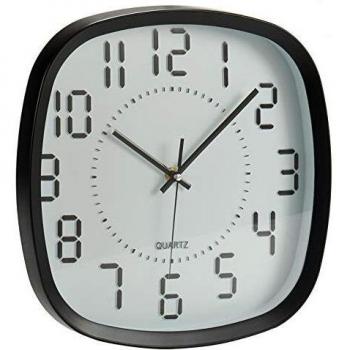 AR Reloj Pared clásico 30x30cm, Blanco/Negro