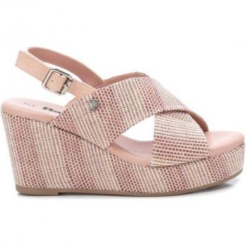 Refresh Sandalias nude con detalle de trenzado en el empeine