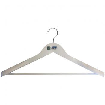 Percha contorneada blanca FSC 45x23cm-55mm