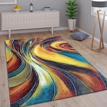 Alfombra Moderna de Diseñador Estampado Multicolor 200x290 cm - Paco Home, Pelo Corto, Motivo Abstract Colorido